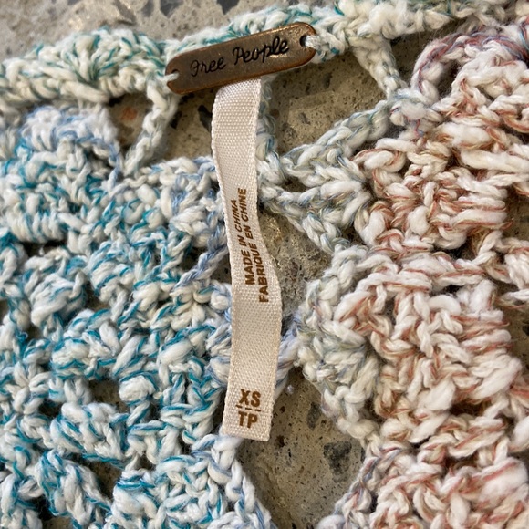 Free People Rainbow crochet sweater size XS - Picture 9 of 10